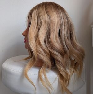 Lusta 16 inch silk top lace front blonde wig